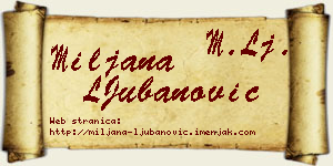 Miljana LJubanović vizit kartica